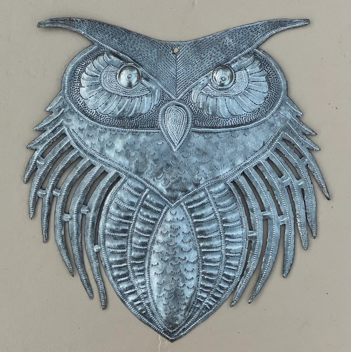 Haitian Metal Owl Art