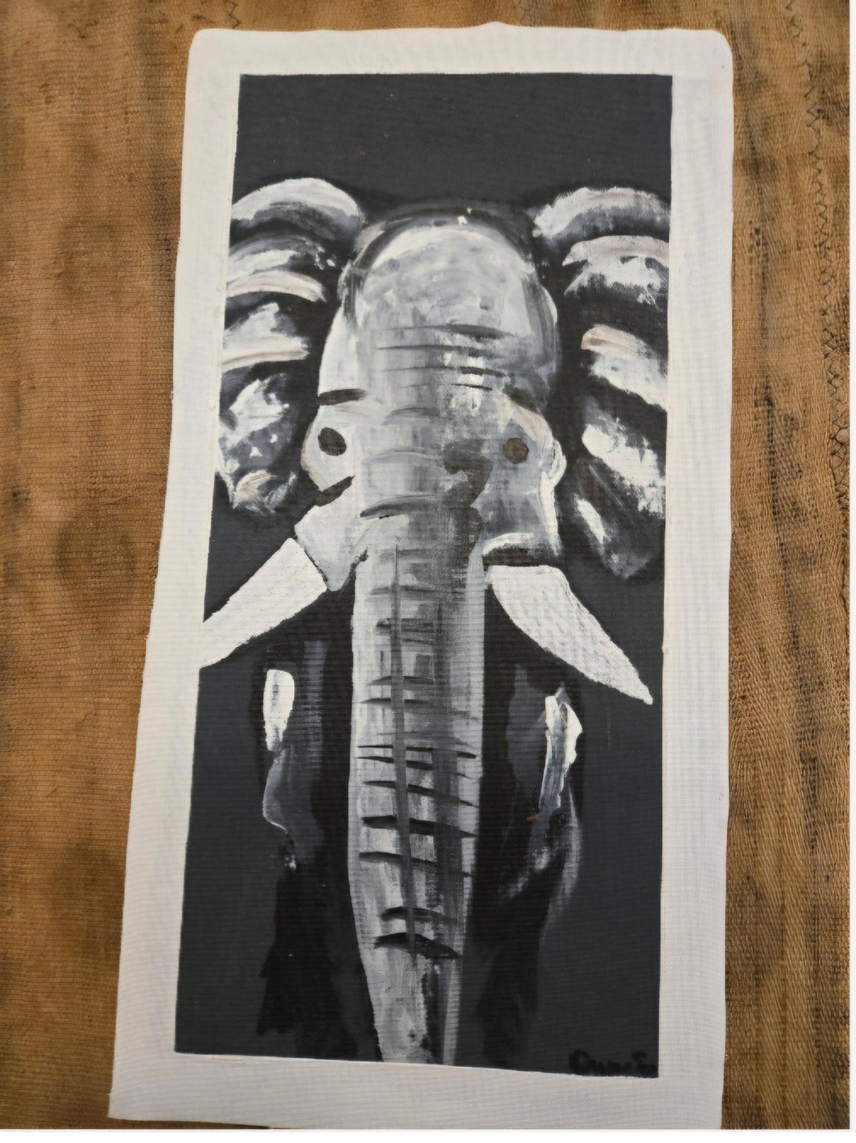 B&W Elephant Painting - Ase Origins