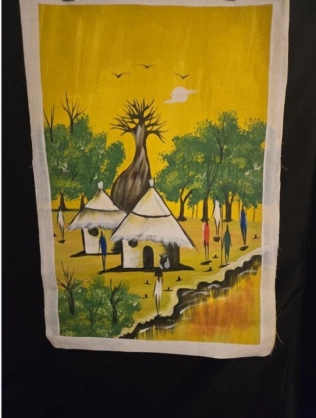 Large African Village Painting - Ase Origins