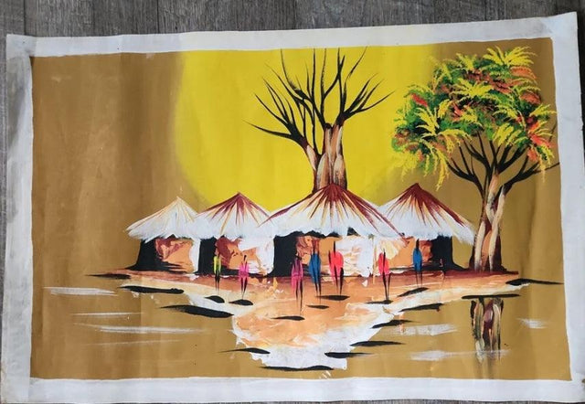 Large African Village Painting - Ase Origins