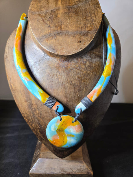 Painted wood choker - Ase Origins