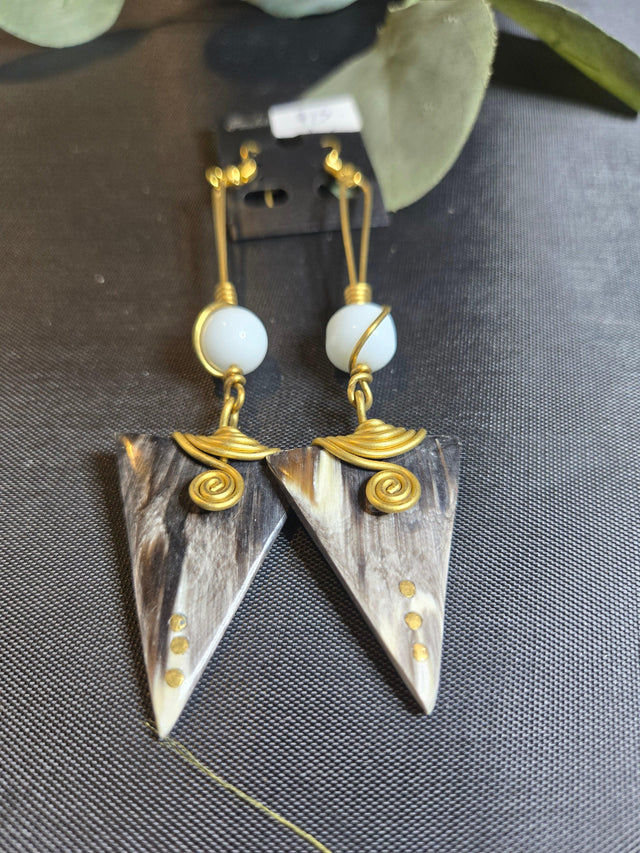 Brass and bone Earrings - Ase Origins