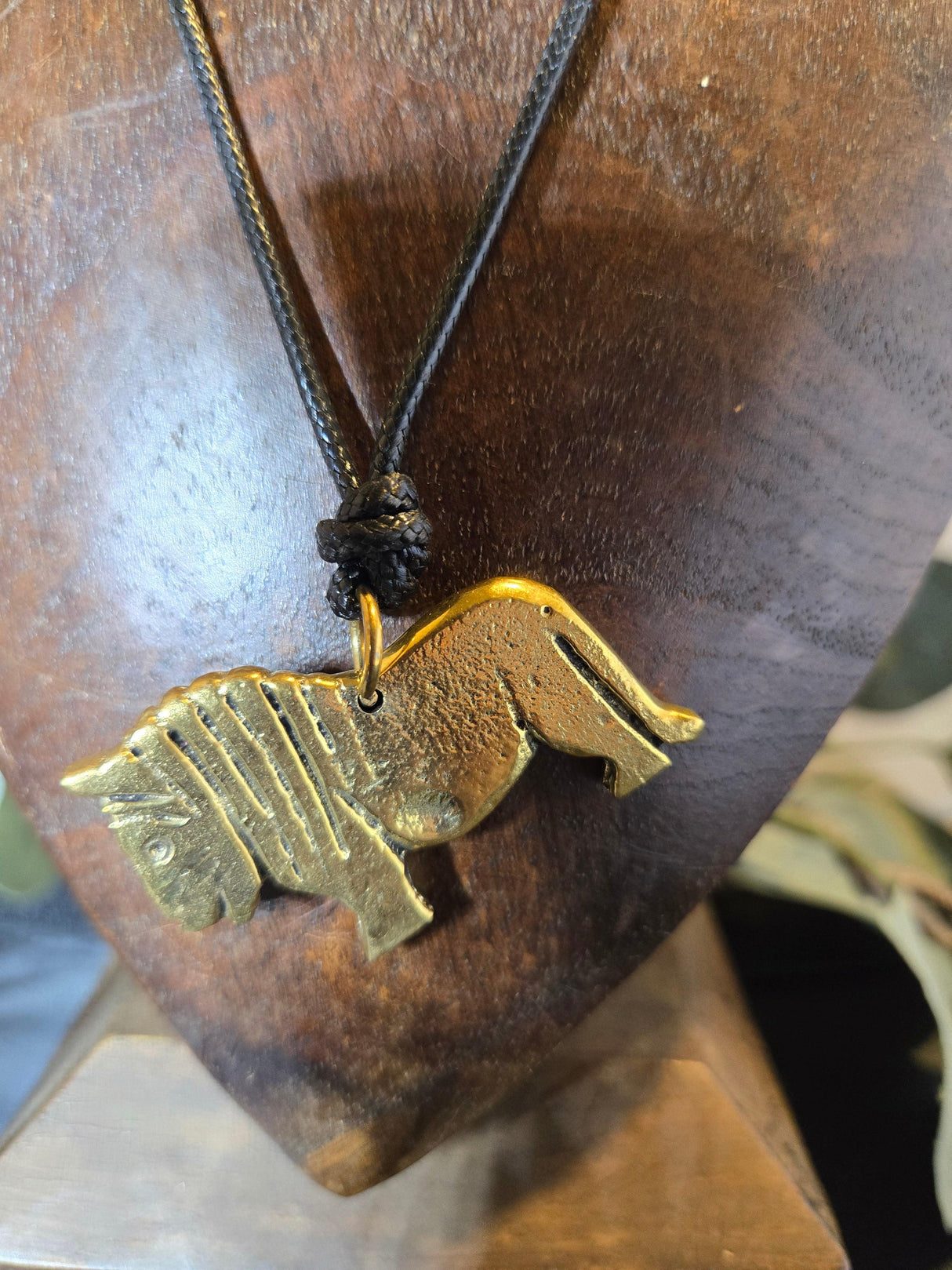 Brass Lion Pendant Choker - Ase Origins