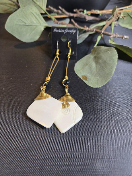 Brass and bone Earrings - Ase Origins