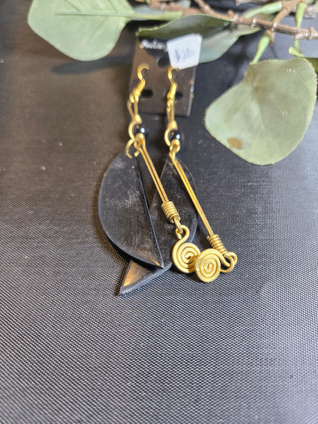 Brass and bone Earrings - Ase Origins