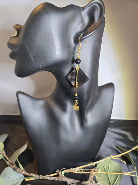 Brass and bone Earrings - Ase Origins