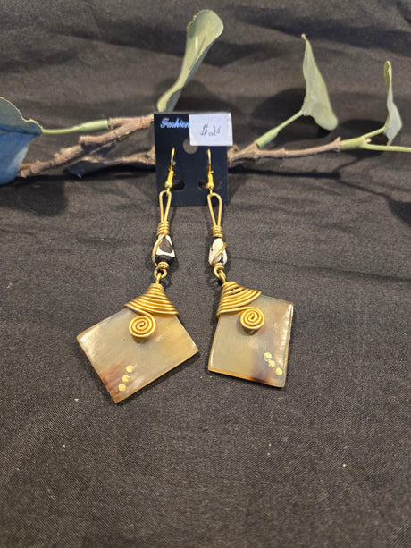 Brass and bone Earrings - Ase Origins