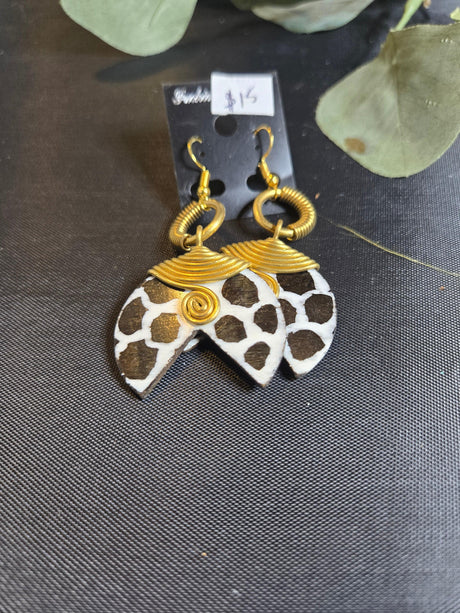 Brass and bone Earrings - Ase Origins