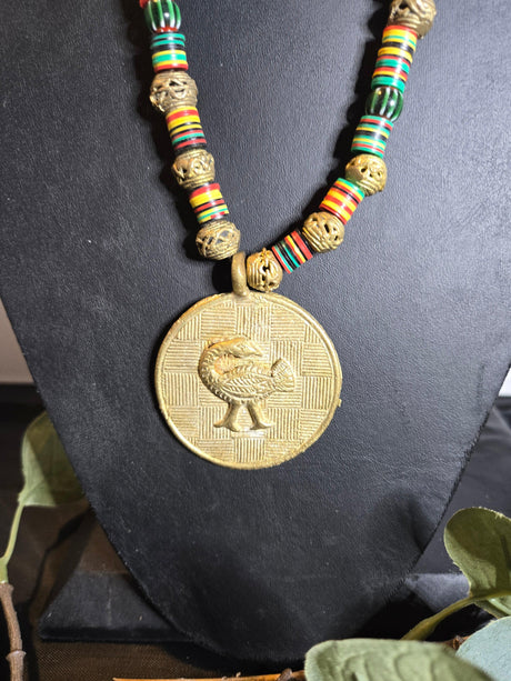 Sankofa Brass Pendant Necklace - Ase Origins