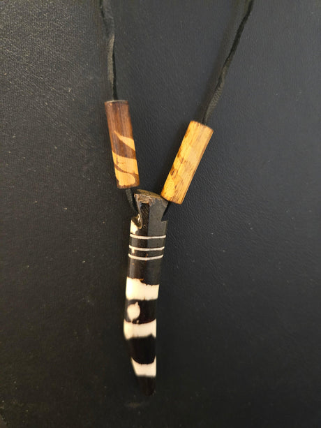 Leather and bone Necklace - Ase Origins