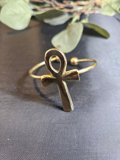 Brass Ankh Bracelet - Ase Origins