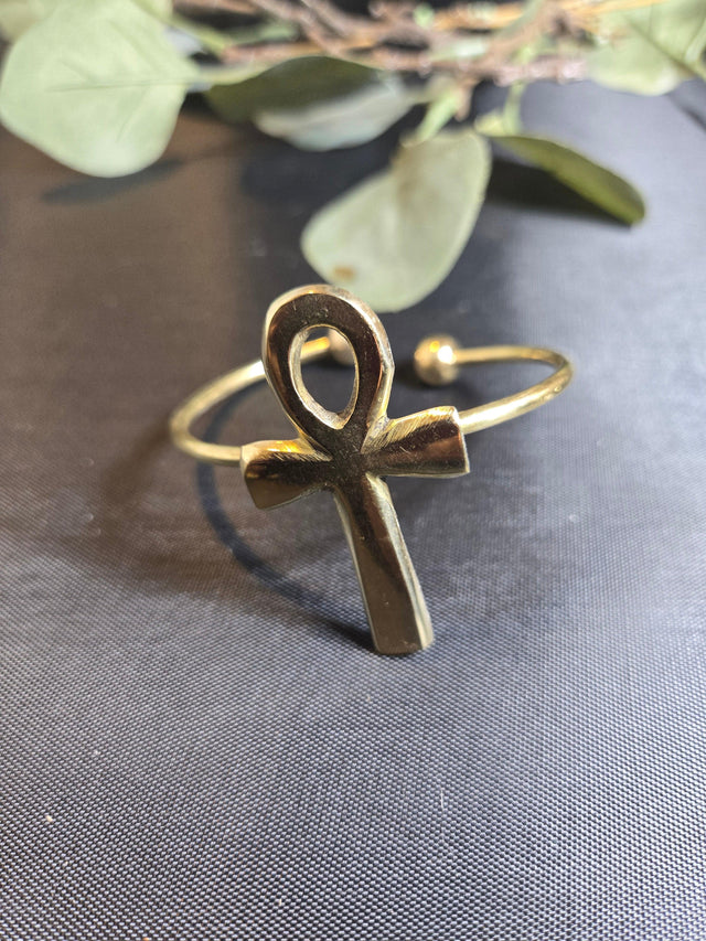 Brass Ankh Bracelet - Ase Origins