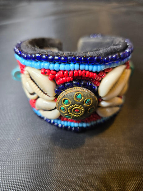 Beaded & Cowrie cuff - Ase Origins