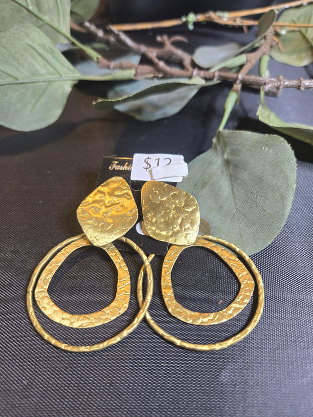 Brass Abstract Earrings - Ase Origins