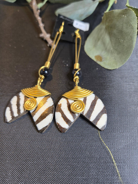 Brass and bone Earrings - Ase Origins