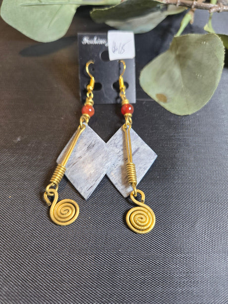 Brass and bone Earrings - Ase Origins