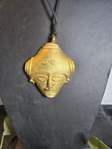 Brass Mask Pendant Necklace - Ase Origins