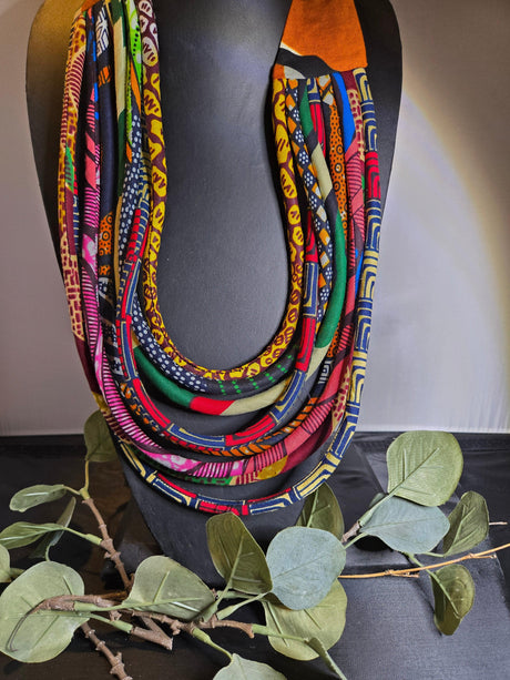 Multi Strand Fabric Necklace - Ase Origins