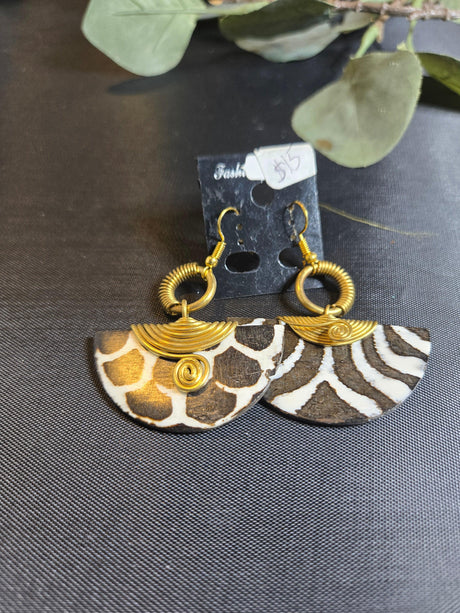 Brass and bone Earrings - Ase Origins