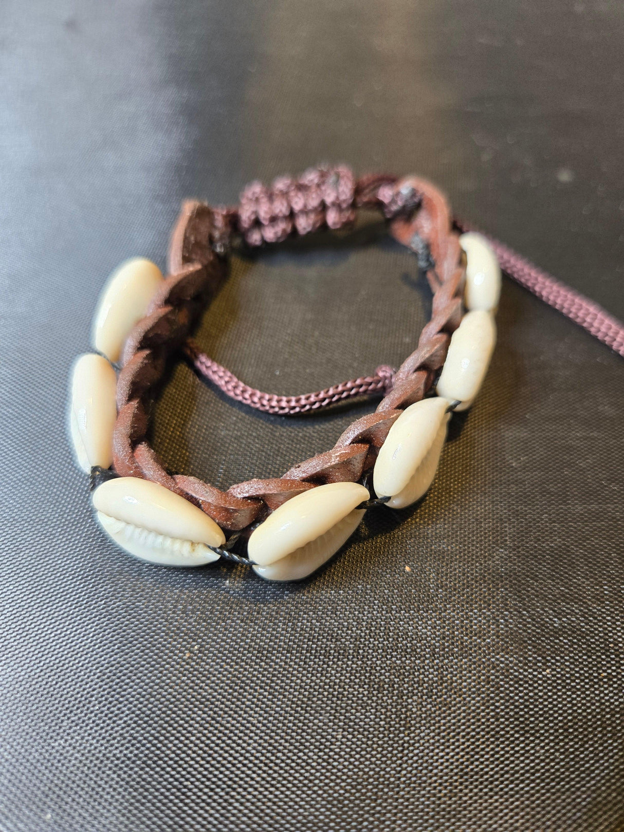 Cowrie and leather Bracelet - Ase Origins