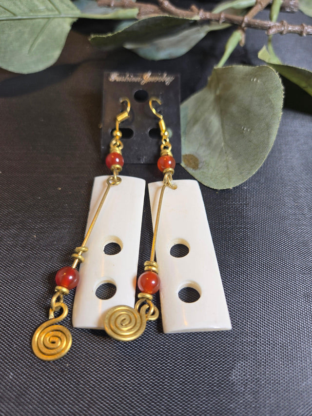 Brass and bone Earrings - Ase Origins