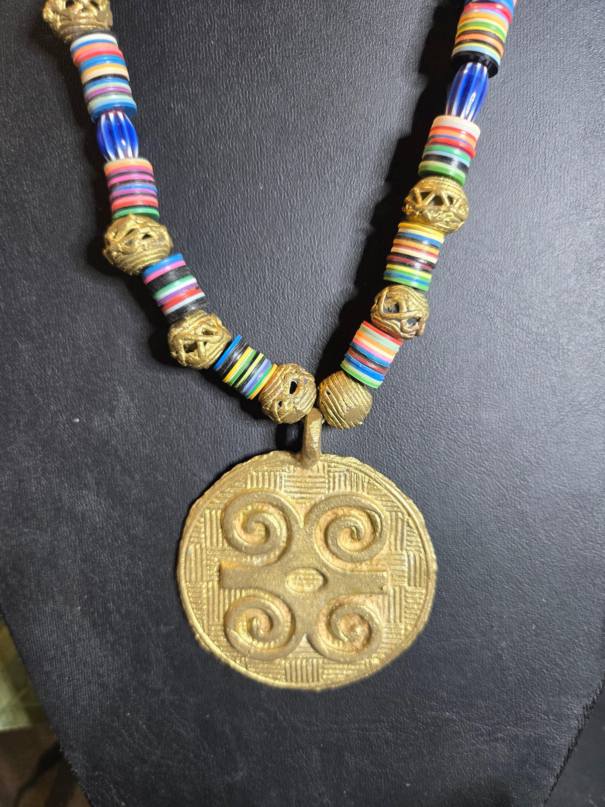 Ghanaian Brass Pendant Necklace - Ase Origins