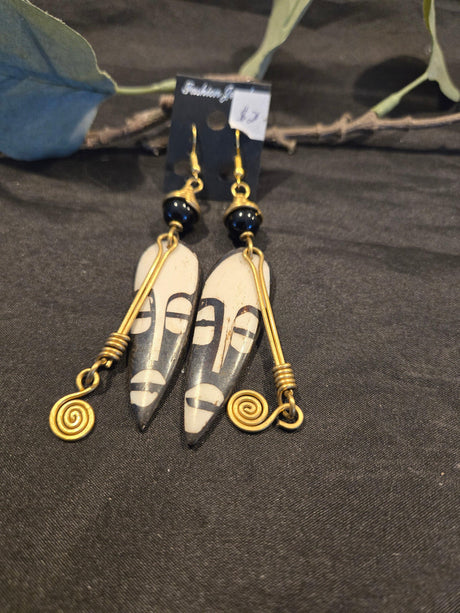 Brass and bone Earrings - Ase Origins