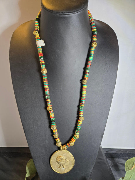 Sankofa Brass Pendant Necklace - Ase Origins